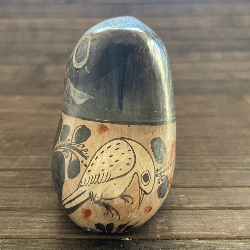 Vintage Mexican Tonala Hand-Painted Clay Owl Figures (Set of 2) - Picture 8 of 11